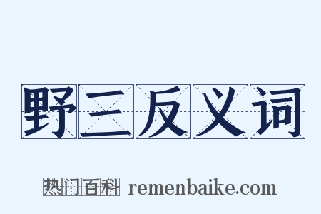 野三反义词是什么意思的图片